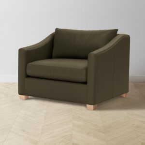 The Sullivan Chair-and-a-Half - Pebbled Leather Truffle
