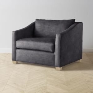 The Sullivan Chair-and-a-Half - Performance Velvet Flannel
