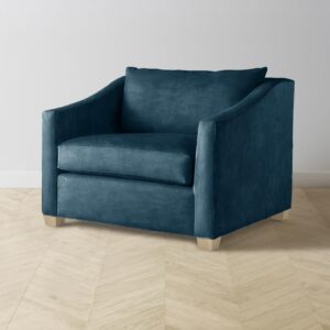 The Sullivan Chair-and-a-Half - Performance Velvet Lagoon