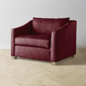 The Sullivan Chair-and-a-Half - Performance Velvet Merlot