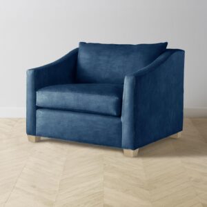 The Sullivan Chair-and-a-Half - Performance Velvet Sapphire