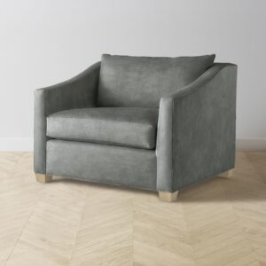 The Sullivan Chair-and-a-Half - Performance Velvet Seafoam