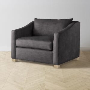 The Sullivan Chair-and-a-Half - Performance Velvet Slate