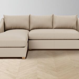 The Sullivan Sectional - Pebbled Leather Stone