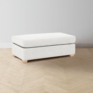 The Sullivan Ottoman - Heritage Belgian Linen Egret