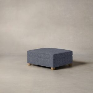 The Sullivan Ottoman - Heritage Belgian Linen Lake