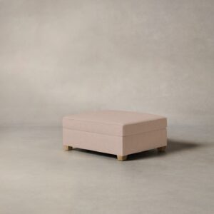 The Sullivan Ottoman - Heritage Belgian Linen Petal