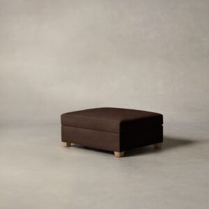 The Sullivan Ottoman - Italian Brushed Wool Cocoa