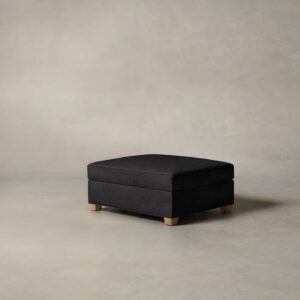 The Sullivan Ottoman - Italian Brushed Wool Pepper