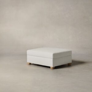 The Sullivan Ottoman - Italian Brushed Wool Vanilla