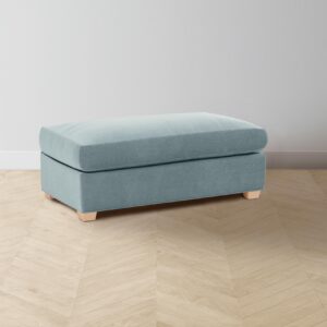 The Sullivan Ottoman - Mohair Slate Blue