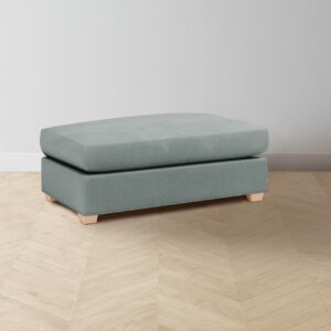 The Sullivan Ottoman - Nubuck Leather Tide