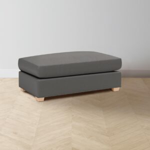 The Sullivan Ottoman - Pebbled Leather Ash