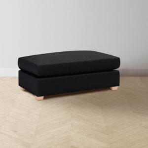 The Sullivan Ottoman - Pebbled Leather Ink