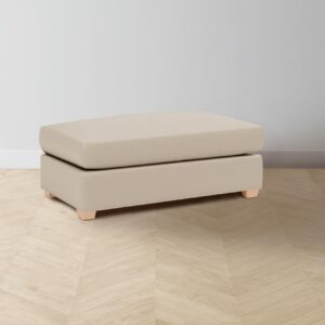 The Sullivan Ottoman - Pebbled Leather Stone