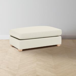 The Sullivan Ottoman - Pebbled Leather Swan