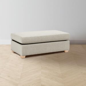 The Sullivan Ottoman - Performance Stonewashed Linen Dew