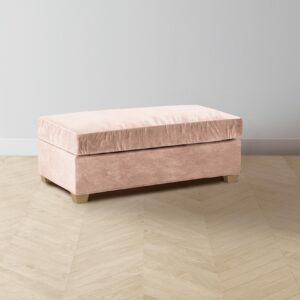 The Sullivan Ottoman - Performance Velvet Dusty Rose