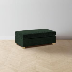 The Sullivan Ottoman - Performance Velvet Emerald