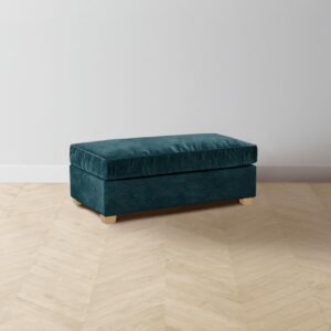 The Sullivan Ottoman - Performance Velvet Lagoon
