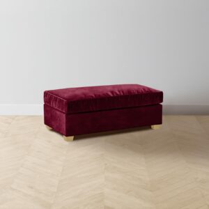 The Sullivan Ottoman - Performance Velvet Merlot