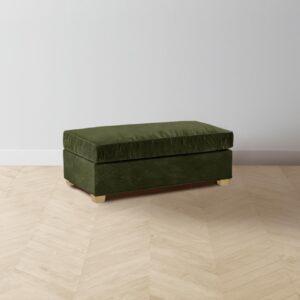 The Sullivan Ottoman - Performance Velvet Olive