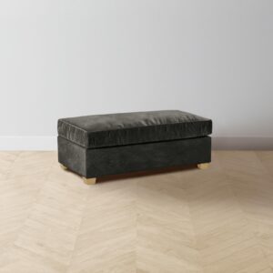 The Sullivan Ottoman - Performance Velvet Slate