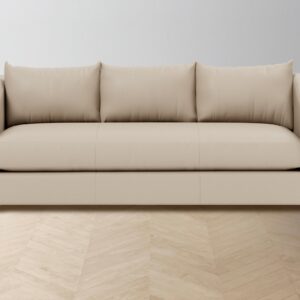 The Sullivan Sofa - Pebbled Leather Stone