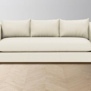 The Sullivan Sofa - Pebbled Leather Swan