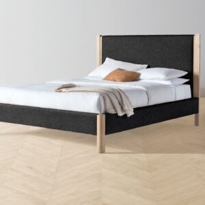 The Thompson Bed - Italian Brushed Wool Pepper