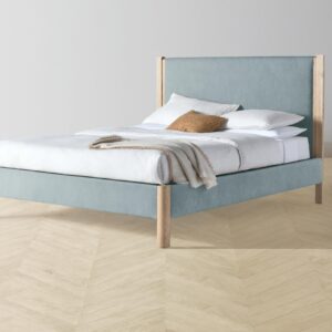 The Thompson Bed - Mohair Slate Blue