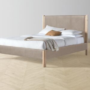 The Thompson Bed - Nubuck Leather Fawn