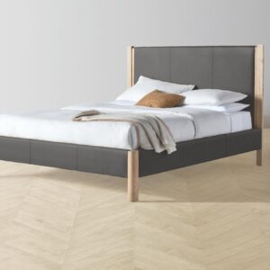 The Thompson Bed - Pebbled Leather Ash