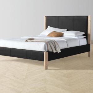 The Thompson Bed - Pebbled Leather Ink