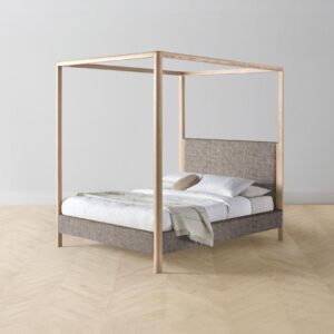 The Thompson Canopy Bed - Heritage Belgian Linen Carob