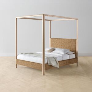 The Thompson Canopy Bed - Heritage Belgian Linen Chai