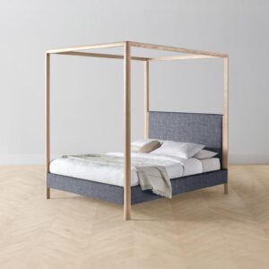 The Thompson Canopy Bed - Heritage Belgian Linen Lake