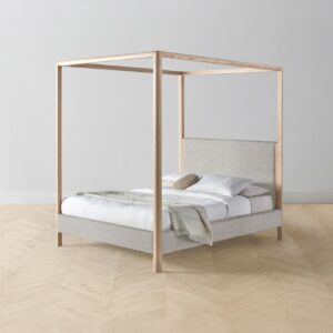 The Thompson Canopy Bed - Italian Bouclé Fossil