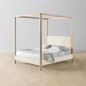 The Thompson Canopy Bed - Italian Bouclé White