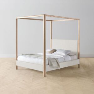 The Thompson Canopy Bed - Italian Brushed Wool Vanilla