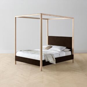The Thompson Canopy Bed - Mohair Chocolate
