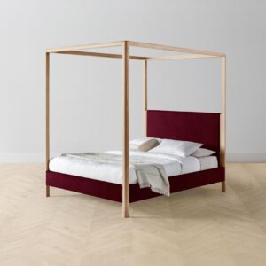 The Thompson Canopy Bed - Mohair Crimson