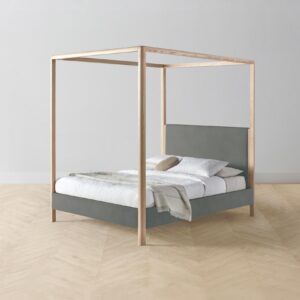 The Thompson Canopy Bed - Mohair Fog
