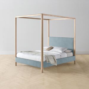 The Thompson Canopy Bed - Mohair Slate Blue