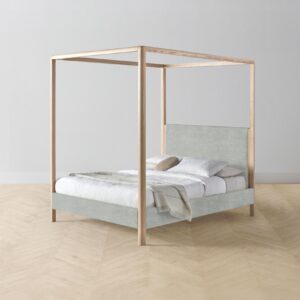 The Thompson Canopy Bed - Performance Mélange Weave Seaglass