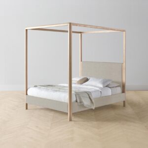 The Thompson Canopy Bed - Performance Textured Linen Flax