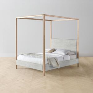 The Thompson Canopy Bed - Performance Textured Tweed Dove