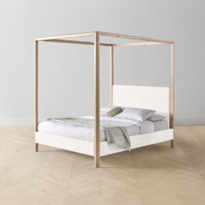 The Thompson Canopy Bed - Performance Textured Tweed Snow