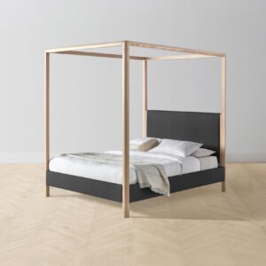 The Thompson Canopy Bed - Performance Tweed Char