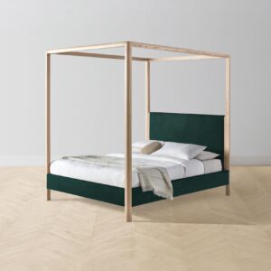 The Thompson Canopy Bed - Performance Velvet Emerald